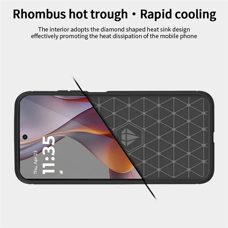 MOFI JK TPU Series-1 For Motorola Moto G75 5G Case Carbon Fiber Texture TPU Soft Phone Cover - Black