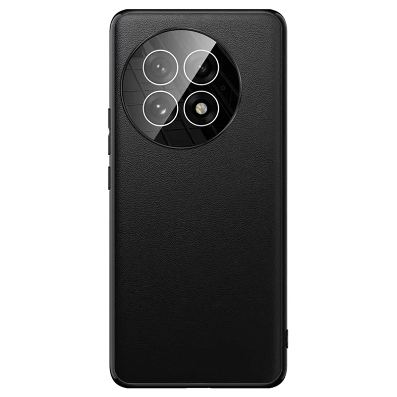 For OnePlus 13 Case Ultra Thin Leather Back Phone Cover with Camera Lens Protector - Black