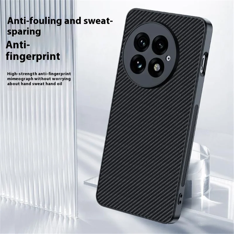 Per OnePlus 13 Case Carbon Fiber Texture Ultra Slim PC Phone Cover - Nero