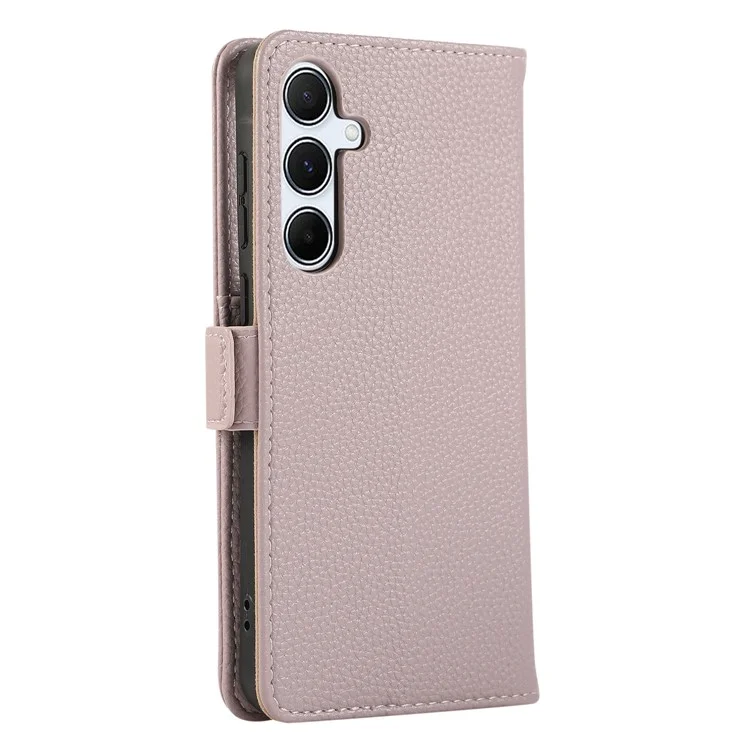 For Samsung Galaxy S24 Wallet Phone Case Shockproof TPU+PU Leather Flip Cover with Mirror, Strap - Purple