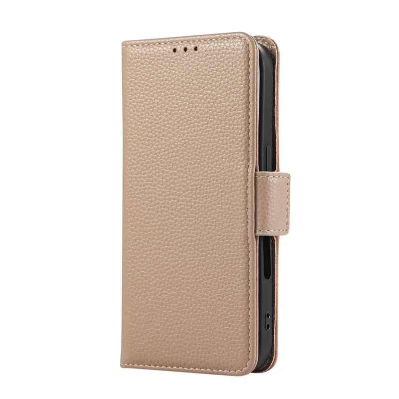Étui en cuir pour iPhone 16 avec porte-cartes, sangles, housse de téléphone antichoc - Kaki