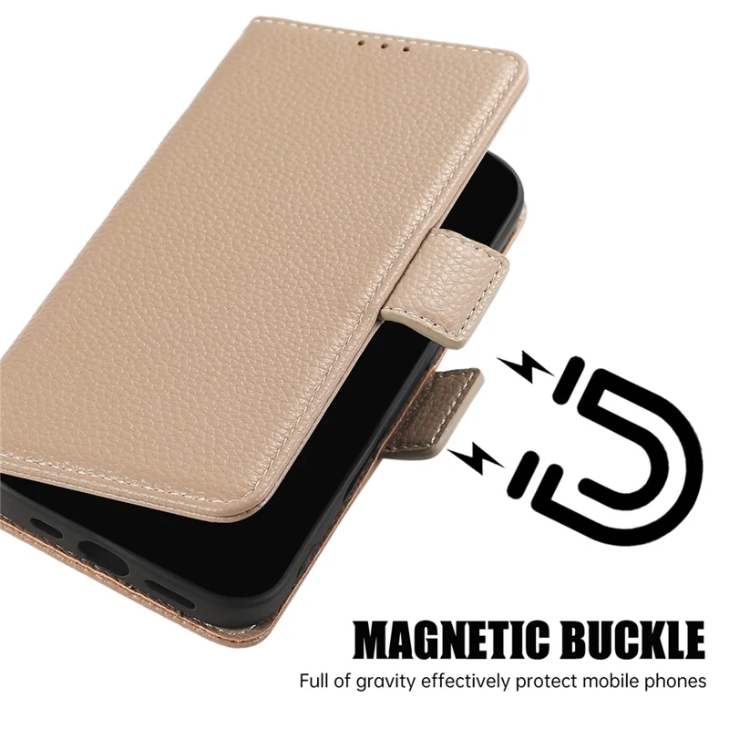 Étui en cuir pour iPhone 16 avec porte-cartes, sangles, housse de téléphone antichoc - Kaki