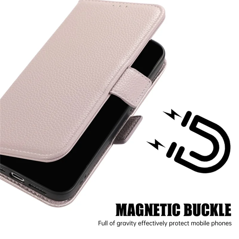 For iPhone 15 Pro Leather Case with Card Holder, Straps, Shockproof Wallet Phone Cover - Purple
