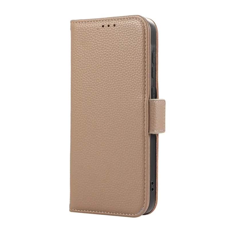 For Samsung Galaxy A35 5G Leather Case with Card Holder, Straps, Shockproof Wallet Phone Cover - Khaki