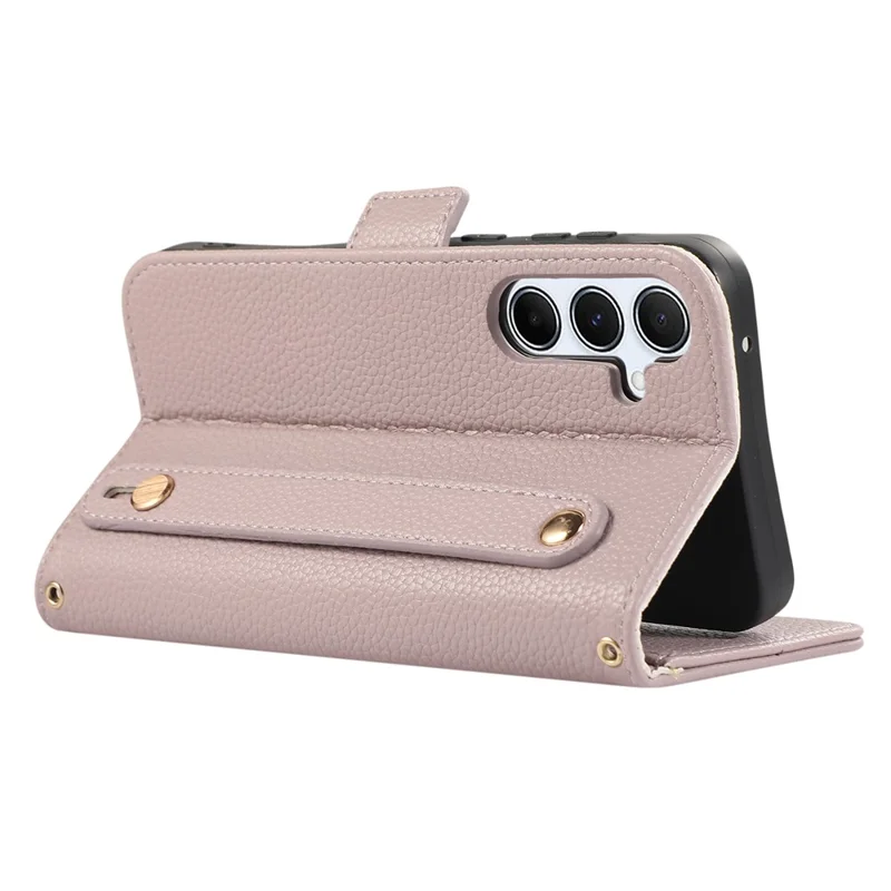 For Samsung Galaxy S24 Leather Case with Card Holder, Straps, Shockproof Wallet Phone Cover - Purple