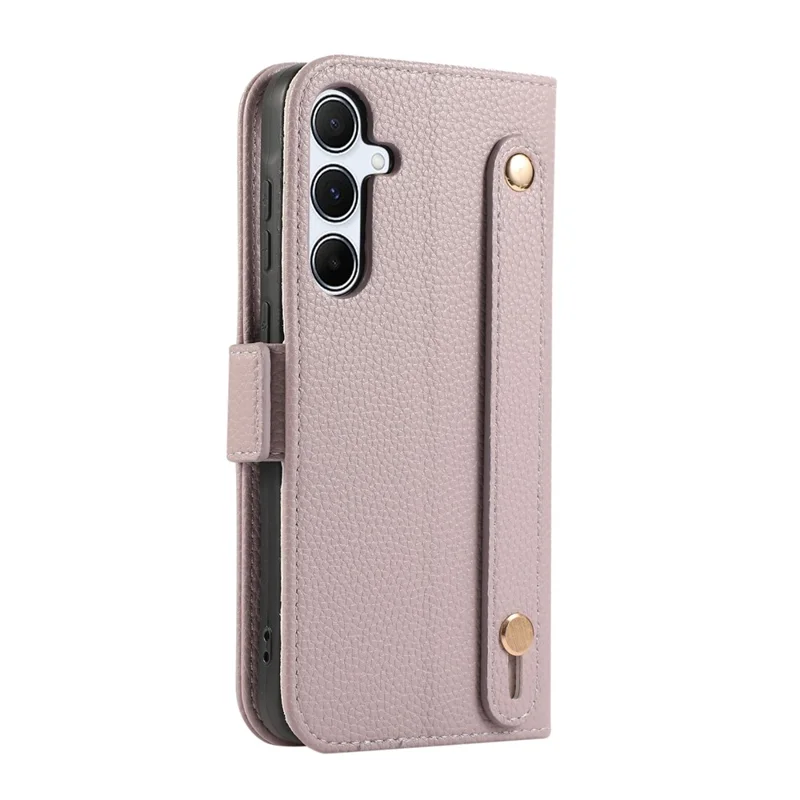 For Samsung Galaxy S24 Leather Case with Card Holder, Straps, Shockproof Wallet Phone Cover - Purple