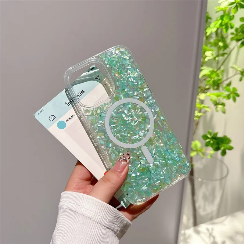 Til iPhone 16 Pro Case Kompatibel med MagSafe Epoxy PC+TPU Stødfast Telefonbeskyttelse - Guld