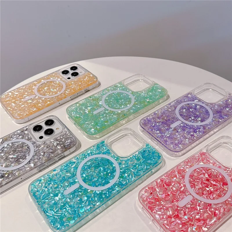 Til iPhone 16 Pro Case Kompatibel med MagSafe Epoxy PC+TPU Stødfast Telefonbeskyttelse - Guld