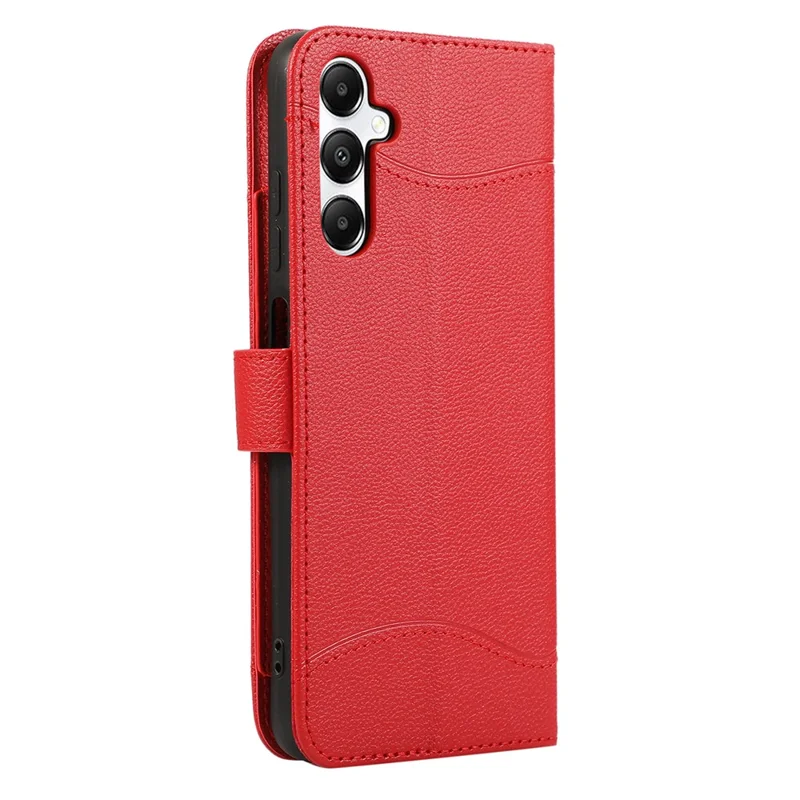 For Samsung Galaxy A55 5G Leather Phone Case with Card Holder, Wallet, Straps Protective Flip Cover - Red