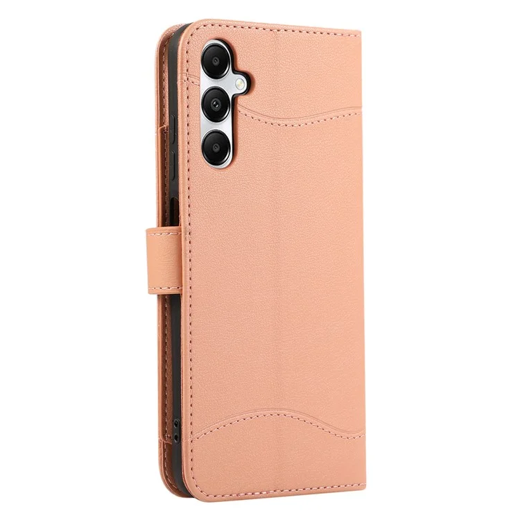 Funda de cuero con soporte para tarjetas, billetera y correas protectora tipo flip cover para Samsung Galaxy A35 5G - Rosa