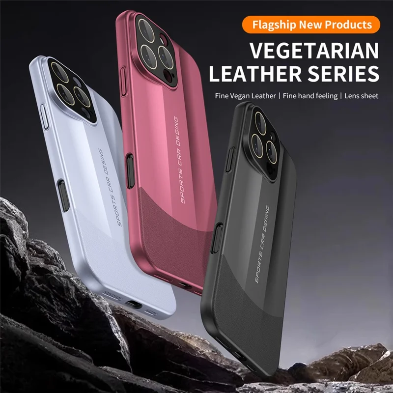 For iPhone 16 Pro Case Hard PC Phone Back Cover Built-In Glass Lens Film Full Protection - Light Purple