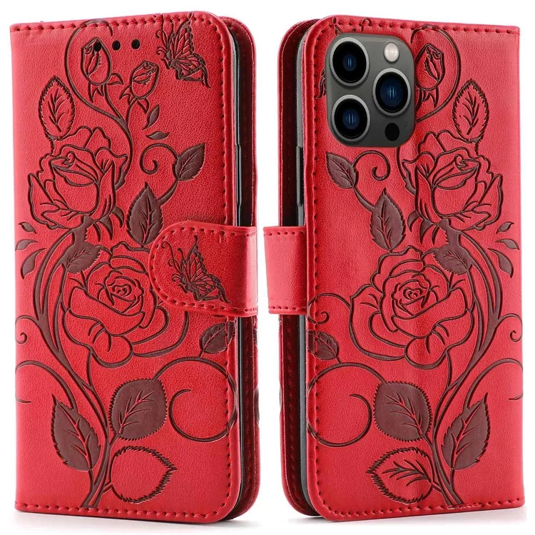 Phone Case For iPhone 12 Pro Max 6.7 inch PU Leather Flip Wallet Cover with Magnetic Closure Stand - Red