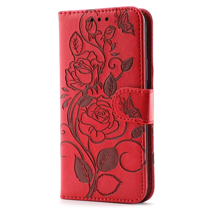 Phone Case For iPhone 12 Pro Max 6.7 inch PU Leather Flip Wallet Cover with Magnetic Closure Stand - Red