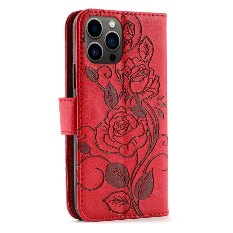 Phone Case For iPhone 12 Pro Max 6.7 inch PU Leather Flip Wallet Cover with Magnetic Closure Stand - Red