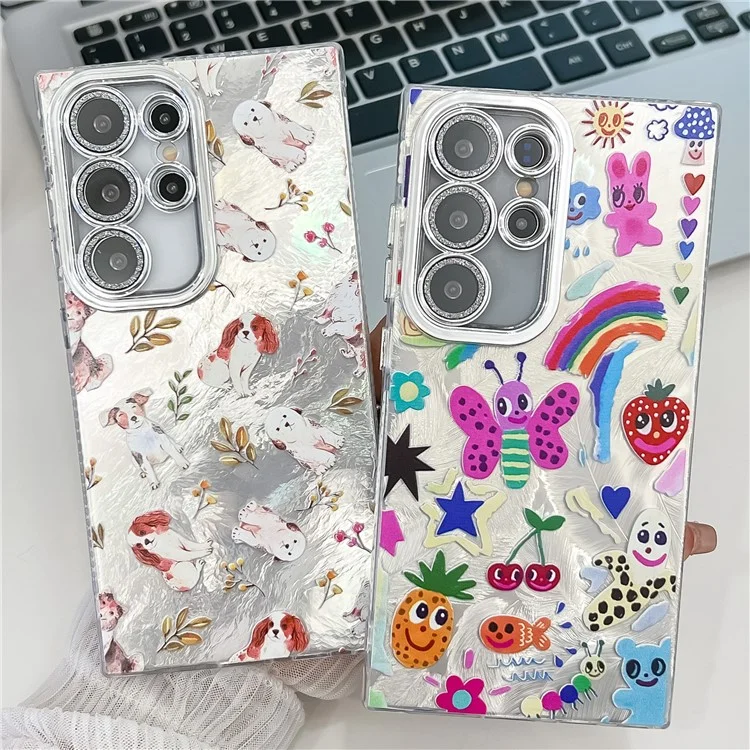 Für das Samsung Galaxy S24 Ultra Case IMD Cartoon PC+TPU Schutzhülle mit Glaslinsenfilm - MK2