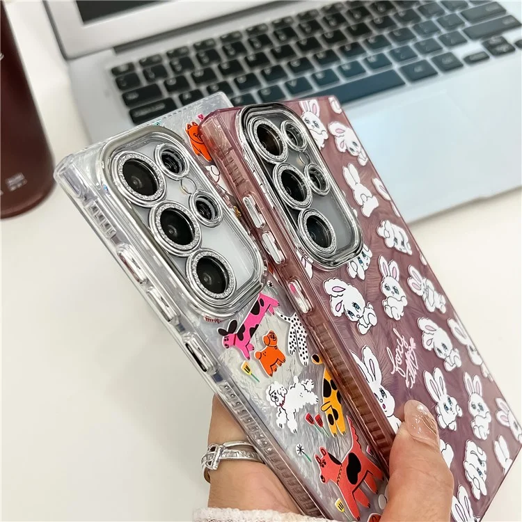 Für das Samsung Galaxy S24 Ultra Case IMD Cartoon PC+TPU Schutzhülle mit Glaslinsenfilm - MK2