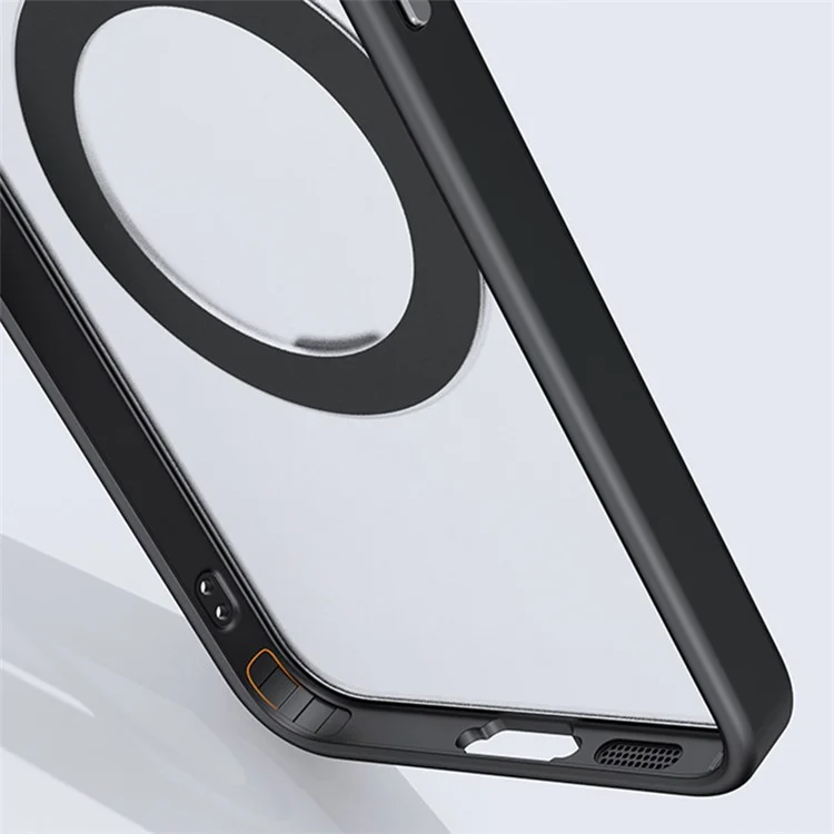For Samsung Galaxy S25 Magnetic Phone Case Rotary Kickstand Clear Back Cover - Matte Black