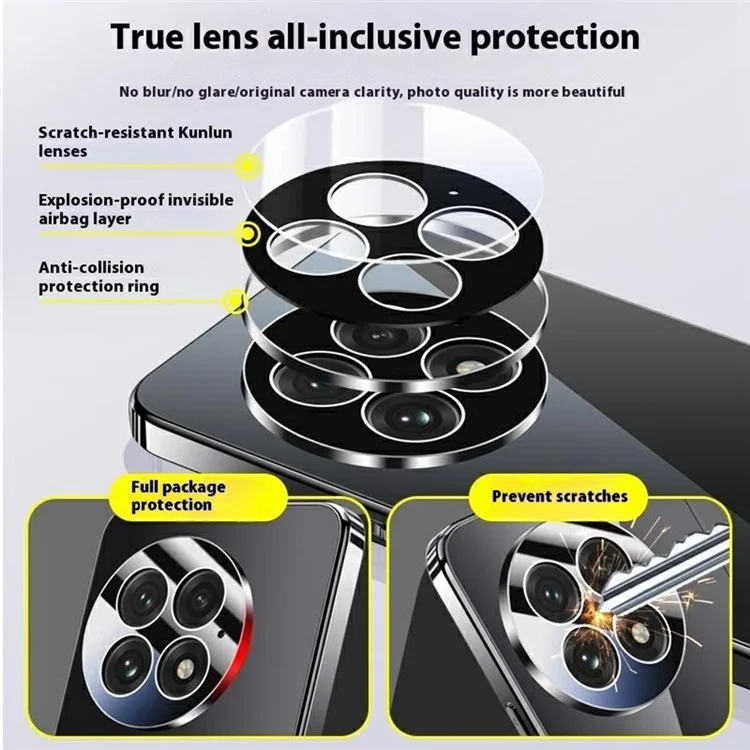 For OnePlus 13 Case Electroplating PC Phone Back Cover with Camera Lens Protector - Black