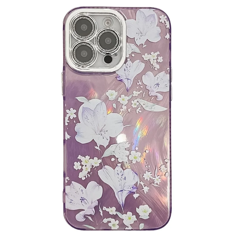 For iPhone 16 Pro Max Case Electroplated IMD TPU+PC Phone Back Cover with Glass Lens Film - FL11