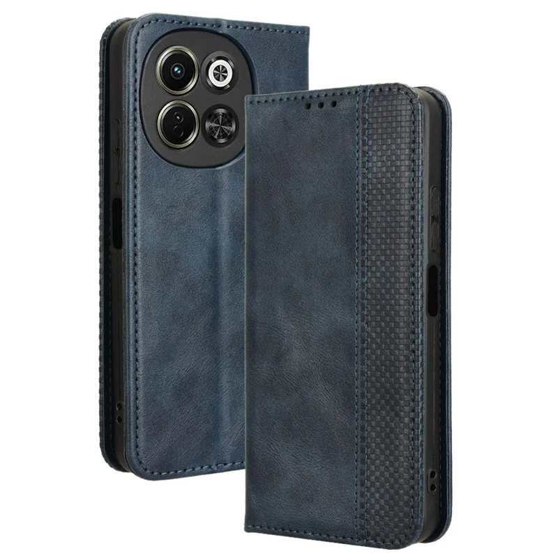 For TECNO Spark 30 5G KL8 / Pova 6 Neo 5G Leather Case Wallet Stand Retro Texture Phone Cover - Blue