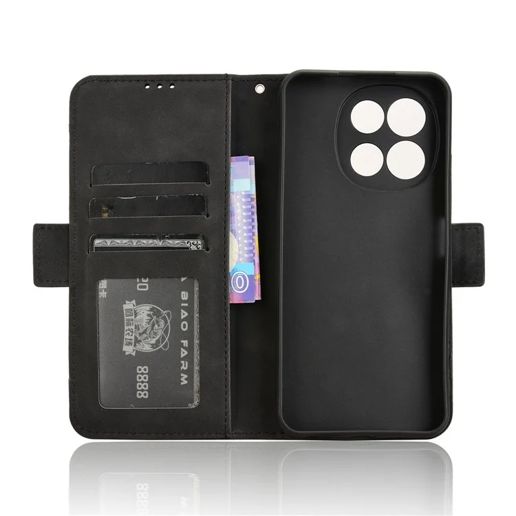 For TECNO Spark 30 5G KL8 / Pova 6 Neo 5G Leather Case Phone Wallet Cover with Multiple Card Slots - Black