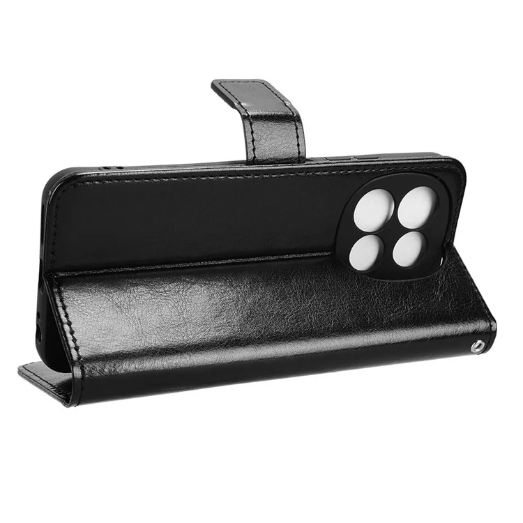 For TECNO Spark 30 5G KL8 / Pova 6 Neo 5G Case Crazy Horse Texture PU Leather Phone Wallet Cover - Black
