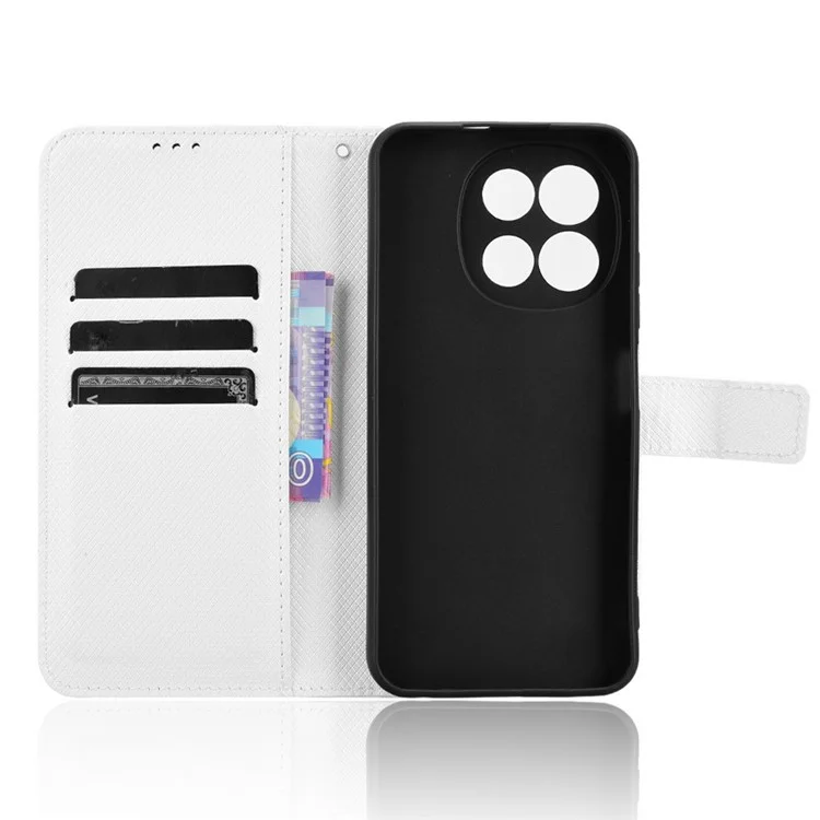 For TECNO Spark 30 5G KL8 / Pova 6 Neo 5G Case PU Leather Diamond Texture Wallet Phone Cover - White