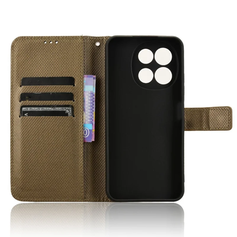 For TECNO Spark 30 5G KL8 / Pova 6 Neo 5G Case PU Leather Diamond Texture Wallet Phone Cover - Brown