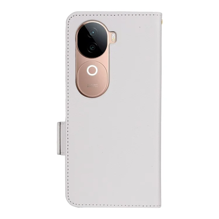 Custodia per vivo V40e 5G / iQOO Z9s 5G in pelle PU con texture a litchi, flip cover per telefono - Bianco