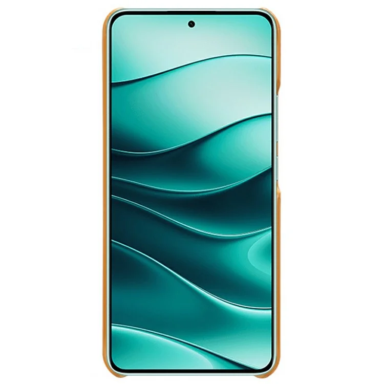 Custodia per Xiaomi Redmi Note 14 5G, texture vitello, pelle PU, cover protettiva in PC rigido - Arancione