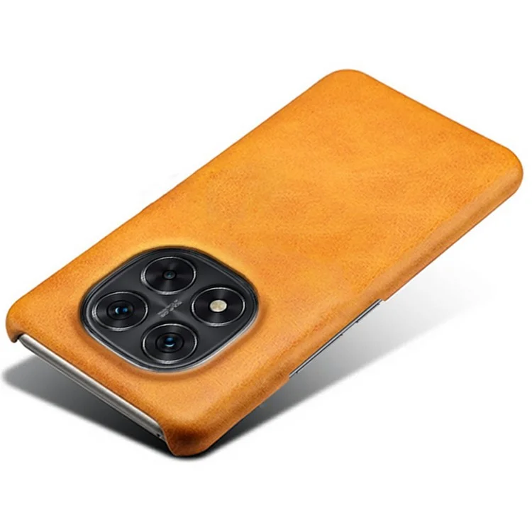 For Xiaomi Redmi Note 14 Pro 5G / Poco X7 5G Case Calf Texture PU Leather Hard PC Protective Phone Cover - Orange