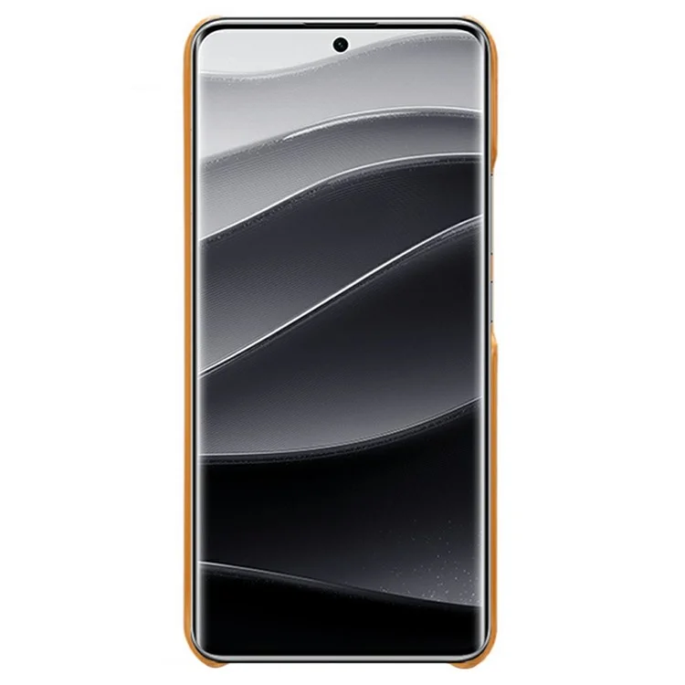 For Xiaomi Redmi Note 14 Pro 5G / Poco X7 5G Case Calf Texture PU Leather Hard PC Protective Phone Cover - Orange