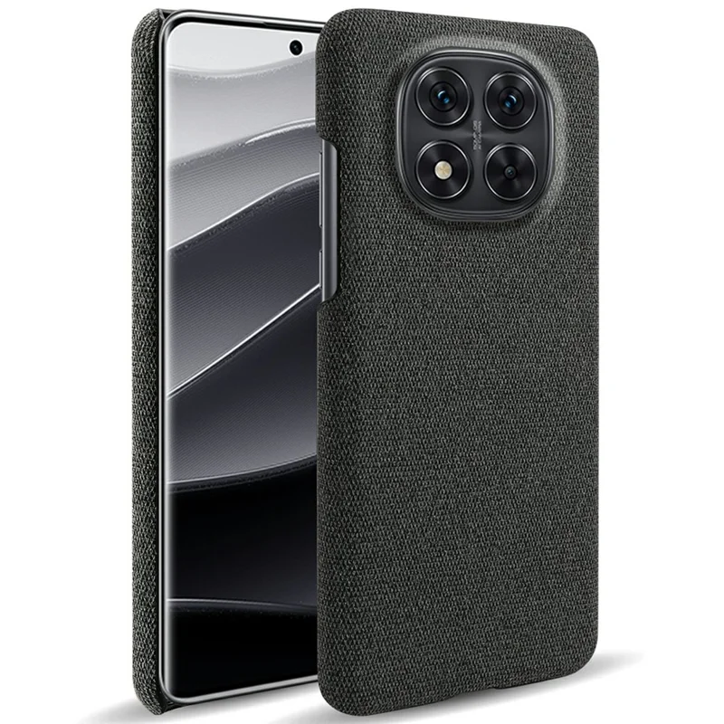 Telefoonhoesje voor Xiaomi Redmi Note 14 Pro 5G / Poco X7 5G met stofstructuur, krasbestendig, beschermend PC-achterpaneel - Zwart