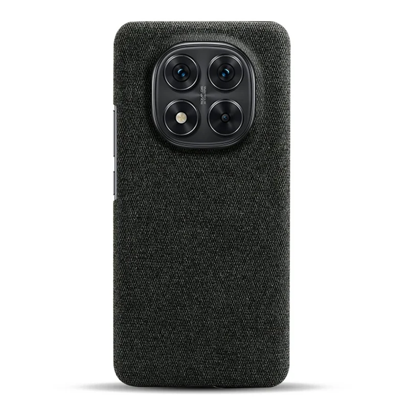 Telefoonhoesje voor Xiaomi Redmi Note 14 Pro 5G / Poco X7 5G met stofstructuur, krasbestendig, beschermend PC-achterpaneel - Zwart