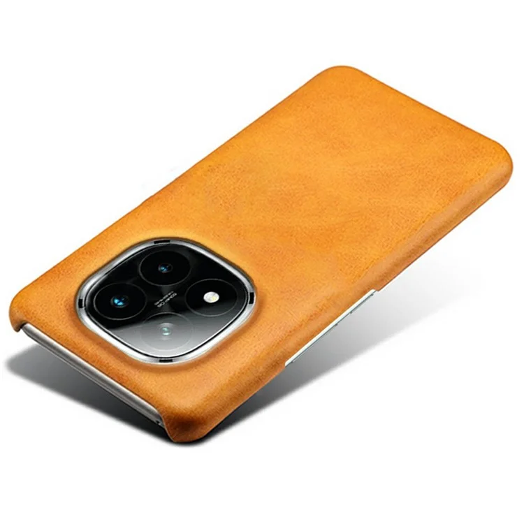 Custodia per Xiaomi Redmi Note 14 Pro+ 5G, texture in pelle di vitello, PC duro protettivo - Arancione