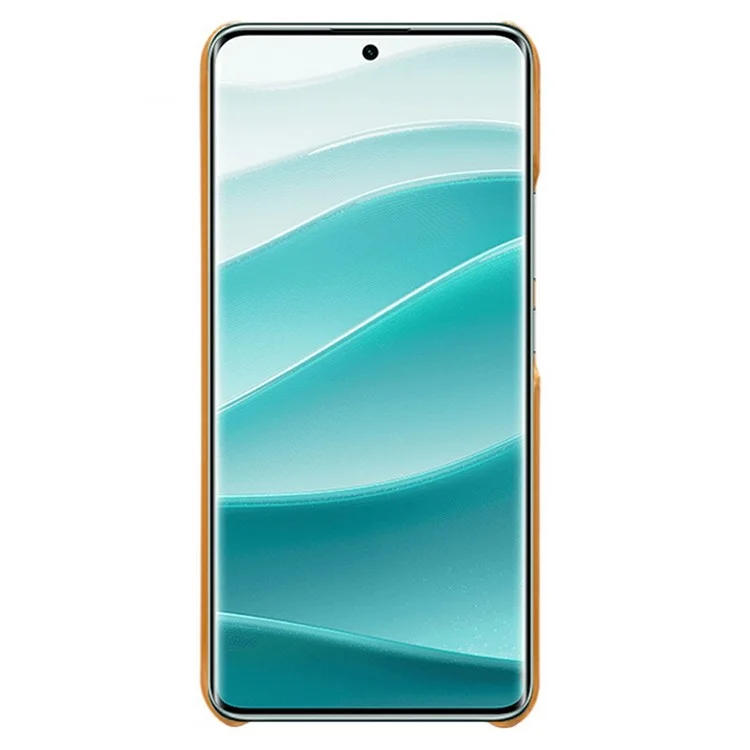 Custodia per Xiaomi Redmi Note 14 Pro+ 5G, texture in pelle di vitello, PC duro protettivo - Arancione