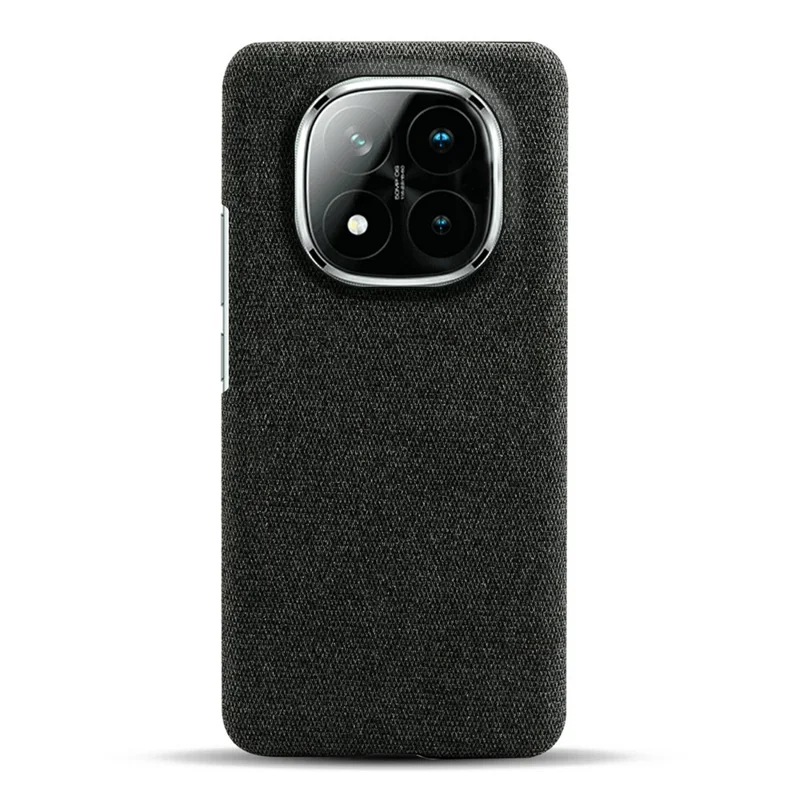 For Xiaomi Redmi Note 14 Pro+ 5G Phone Case Cloth Texture Anti-Scratch Protective PC Back Cover - Black