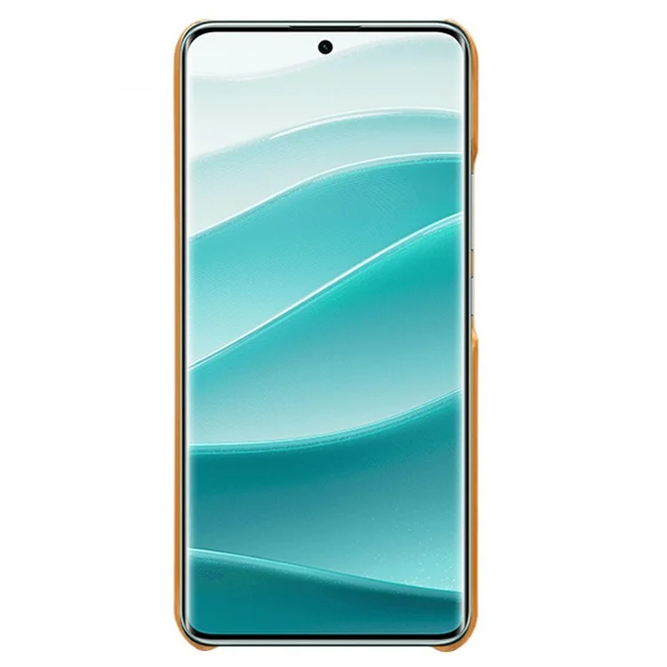 Funda para Xiaomi Redmi Note 14 Pro+ 5G, con ranuras para dos tarjetas, de piel sintética y PC duro - Naranja
