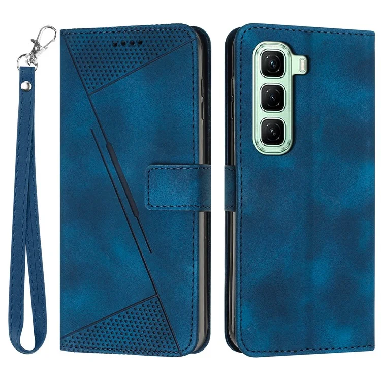 Funda de teléfono de cuero con estampado de triángulo para Infinix Hot 50 4G - Zafiro