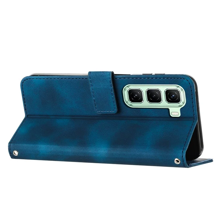 Funda de teléfono de cuero con estampado de triángulo para Infinix Hot 50 4G - Zafiro