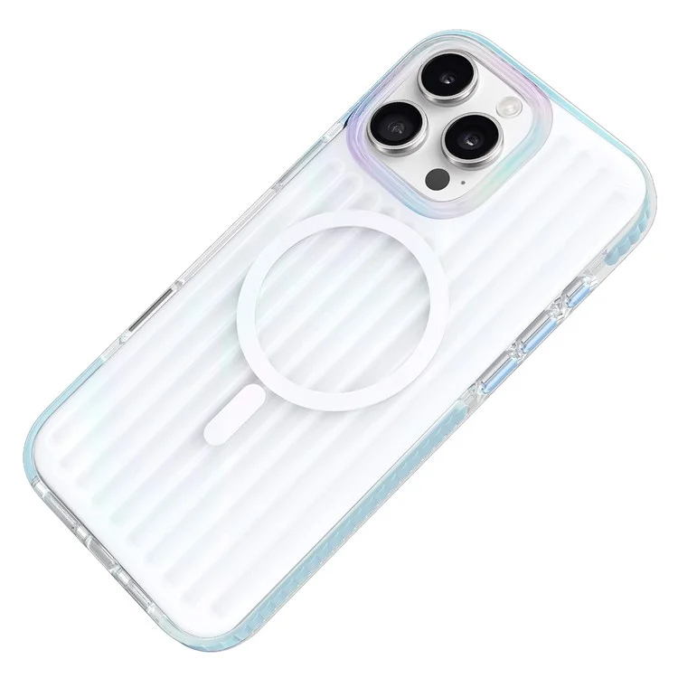 MUTURAL Чехол для iPhone 16 Pro Max совместимый с MagSafe TPU+PC Полосатый узор на задней крышке телефона