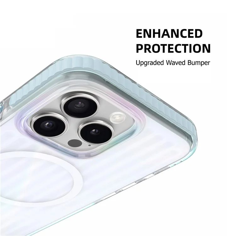 MUTURAL Чехол для iPhone 16 Pro Max совместимый с MagSafe TPU+PC Полосатый узор на задней крышке телефона