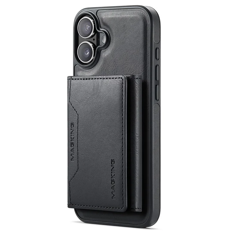 MAGKING K2-Serie für iPhone 16 Hülle kompatibel mit MagSafe PC+TPU+PU Handyhülle - Schwarz