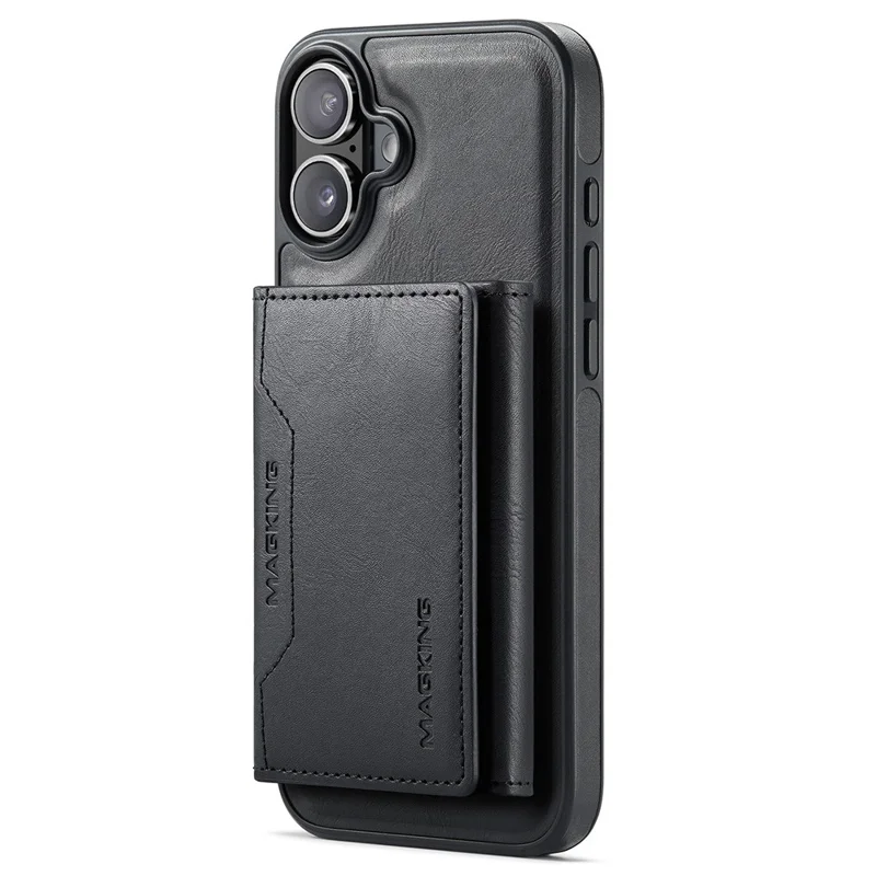 MAGKING K2-Serie für iPhone 16 Plus Hülle kompatibel mit MagSafe PC+TPU+PU Handyhülle - Schwarz