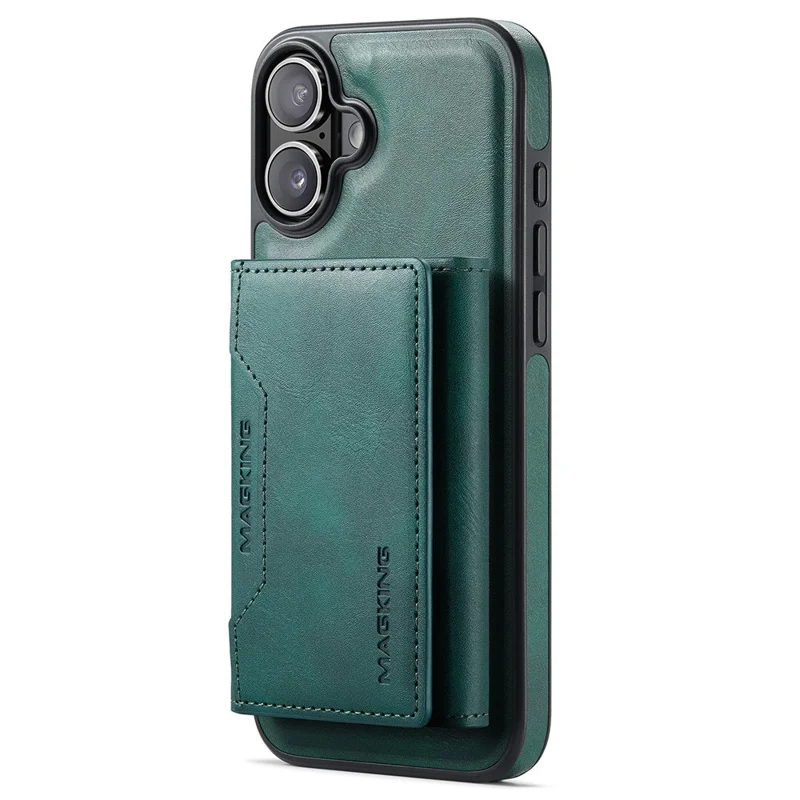 MAGKING K2 Series For iPhone 16 Plus Case Compatible with MagSafe PC+TPU+PU Phone Cover - Green