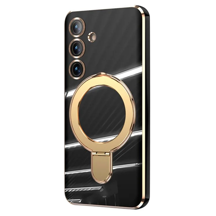 For Samsung Galaxy S25 Kickstand Case Compatible with MagSafe TPU Phone Cover - Black