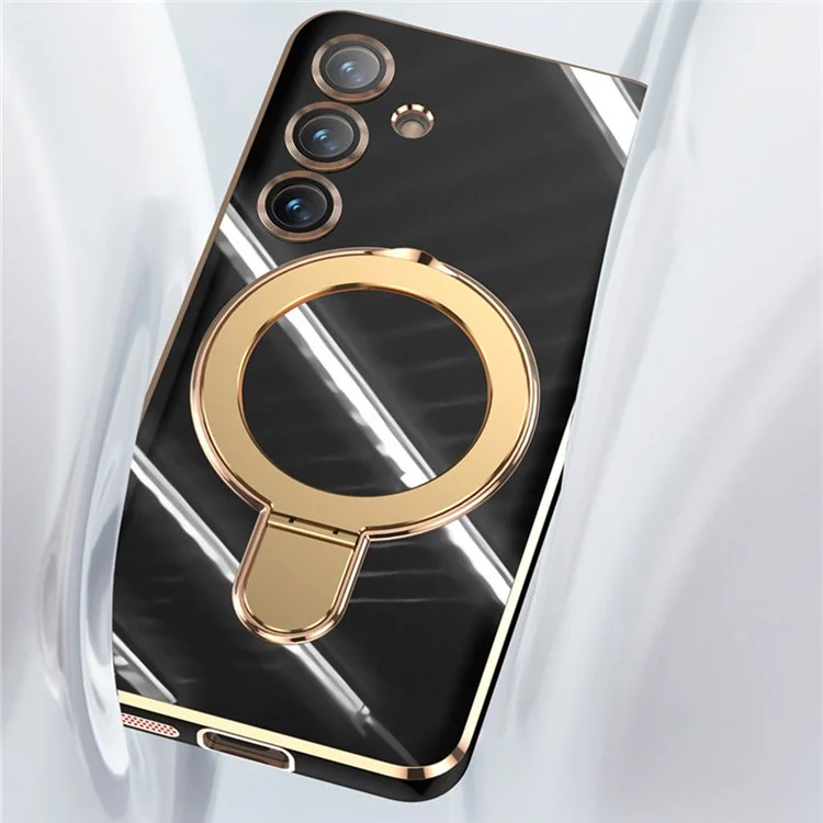 For Samsung Galaxy S25 Kickstand Case Compatible with MagSafe TPU Phone Cover - Black