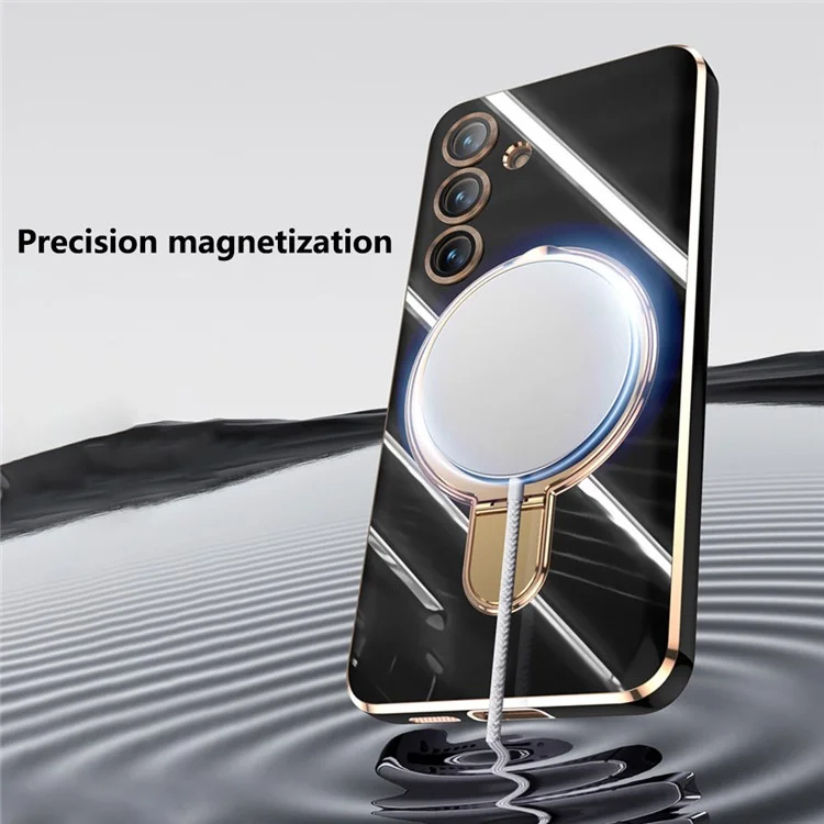 For Samsung Galaxy S25 Kickstand Case Compatible with MagSafe TPU Phone Cover - Black