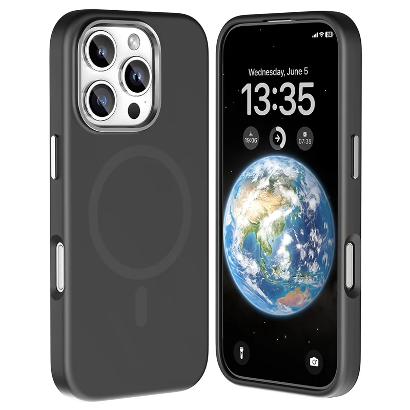 MUTURAL For iPhone 16 Pro Max Magnetic Case Compatible with MagSafe Liquid Silicone Back Cover - Black