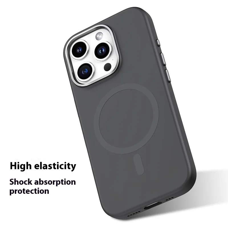 MUTURAL For iPhone 16 Pro Max Magnetic Case Compatible with MagSafe Liquid Silicone Back Cover - Black